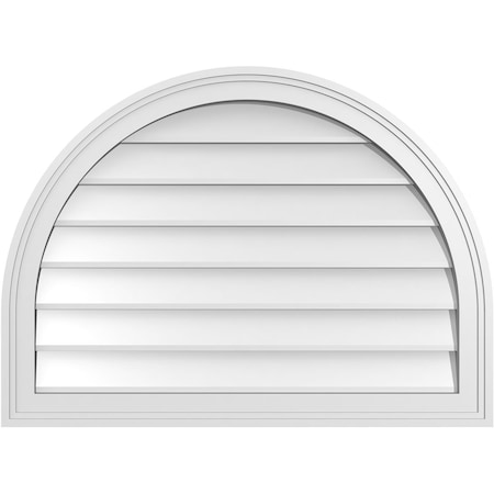 Ekena Millwork Round Top Surface Mount PVC Gable Vent w/ 2"W x 1-1/2"P Brickmould Frame, 30"W x 22"H GVPRT30X2202SN